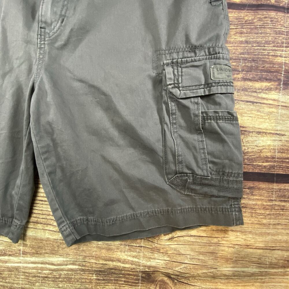 Y2K Unionbay Men's Cargo Shorts Size 46 Gray Stretch Cotton Hiking Casual Skate - Picture 3 of 10